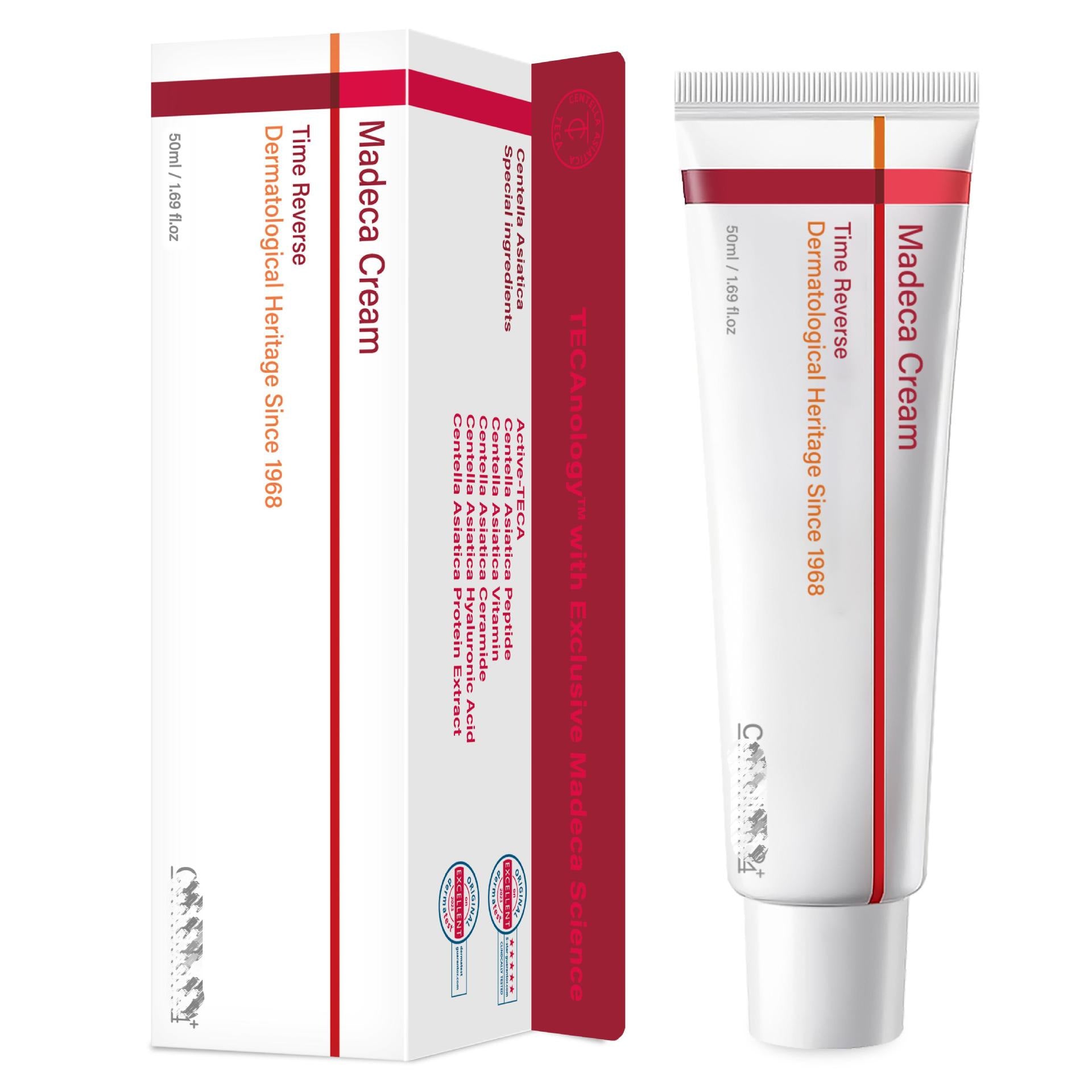 Madeca Cream packaging with tube on a white background